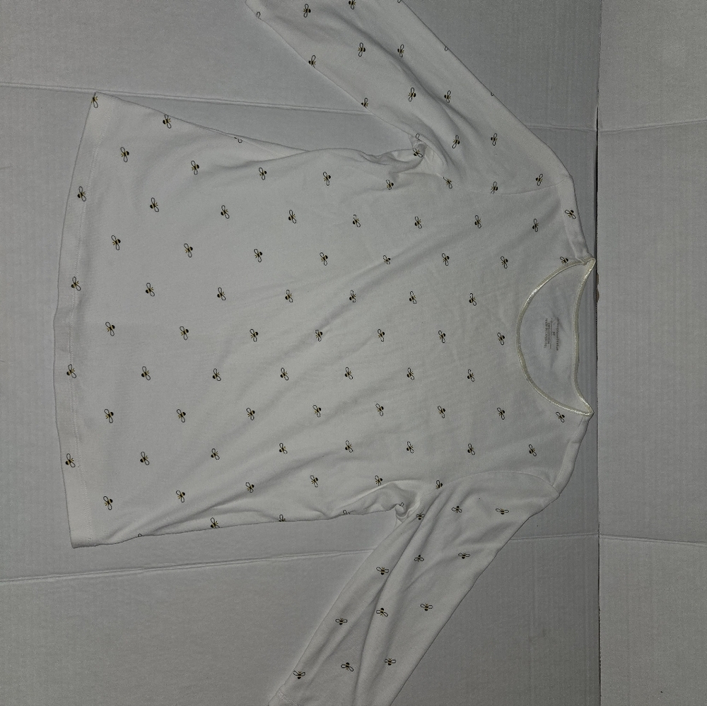 Christopher & Banks Cream Top with Bee Pattern